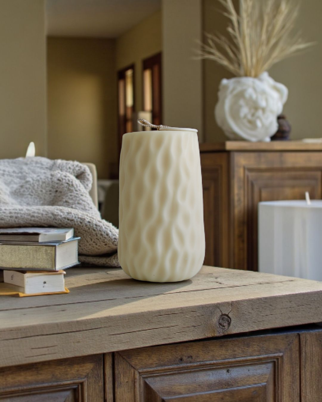 LMJ Candles Minimalistic Column Soy Pillar Candle - Short - Amalfi Coast