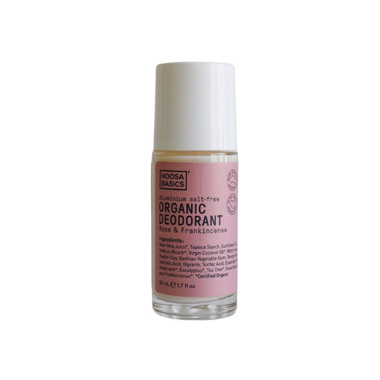 Noosa Basics Natural Deodorant Roll On - Rose and Frankincense 50ml