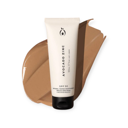 Avocado Zinc SPF 50 Natural Tinted Moisturiser: Medium-Dark