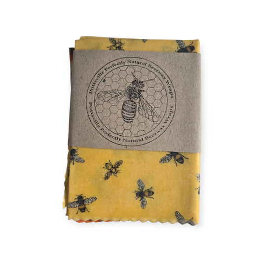 Tweed Real Food Beeswax Wrap- Bees on Yellow