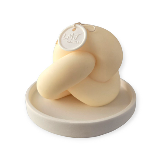 LMJ Candles Large Knot Scented Soy Candle - Amalfi Coast, Lemongrass & Persian Lime, or Pink Lemonade