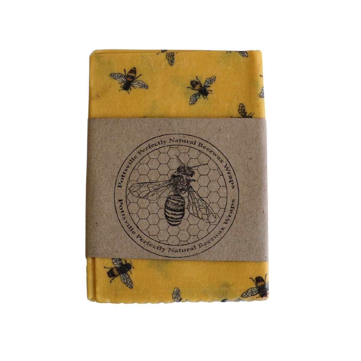 Tweed Real Food Beeswax Wrap- Bees on Yellow