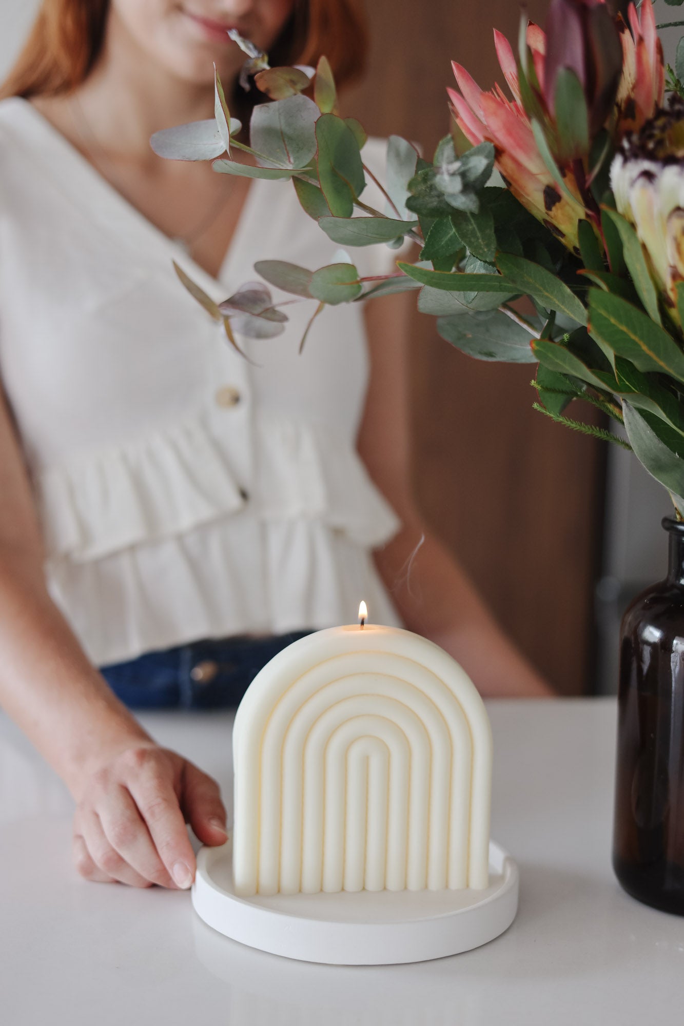LMJ Candles Rainbow Scented Soy Candle - Wide - Amalfi Coast or Lemongrass and Persian Lime